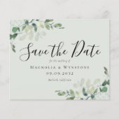 紙ユーカリ写真結婚式の日付を保存 チラシ (正面)