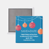 紙ランタンウェディング日付を保存 マグネット (正面/裏面)