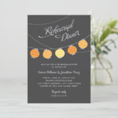 紙ランタンオレンジ結婚のリハーサルディナー 招待状 (スタンド正面)