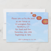 紙ランタンカスタマイズパーティの招待状 招待状 (裏面)