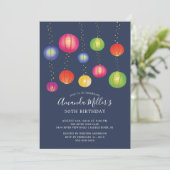 紙ランタンサマーバースデーパーティー招待 招待状 (スタンド正面)