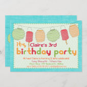 紙ランタンパーティの招待状 招待状 (正面/裏面)