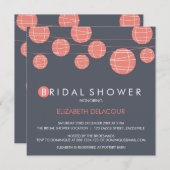 紙ランタン中国のブライダルシャワー招待 招待状 (正面/裏面)