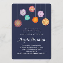 紙ランタン白熱［赤熱］光を放つズ誕生日ミッドナイトブルー