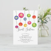 紙ランタンSweet sixteen誕生日招待状 招待状 (スタンド正面)