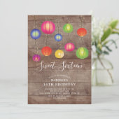 紙ランタンSweet sixteen誕生日招待状 招待状 (スタンド正面)