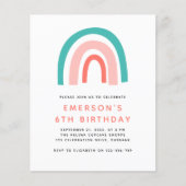 紙レインボーキッズバースデーパーティーの招待状 チラシ (正面)