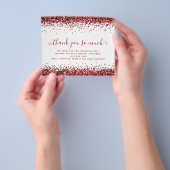 紙レッドグリッタークリスマスサンキューユー チラシ (手)