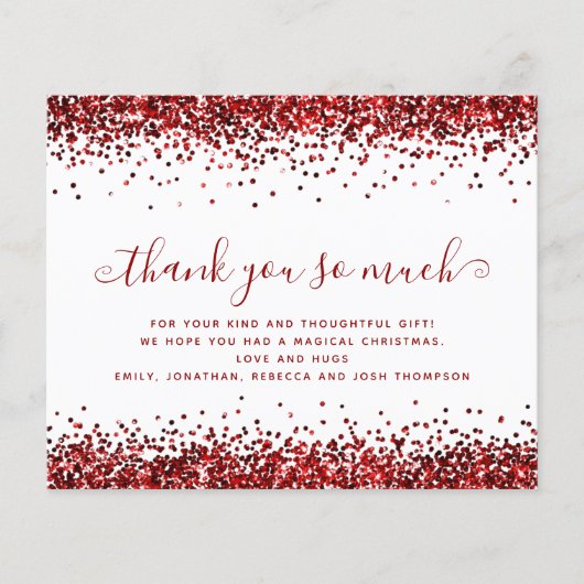紙レッドグリッタークリスマスサンキューユー チラシ (正面)