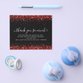 紙レッドグリッタークリスマスブラックサンキュー チラシ (シングル)