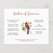 紙レッド(鳥)ショウジョウコウカンチョウ記念葬式プログラム チラシ (裏面)