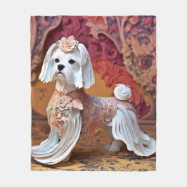 紙ロココマルチーズパステルカラー フリースブランケット