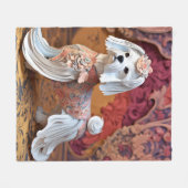 紙ロココマルチーズパステルカラー フリースブランケット (正面(横))