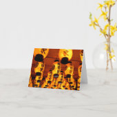 紙万勝寺提灯 カード (黄色い花)