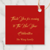 紙中国のカットラビットニューイヤーメッセージカード フェイバータグ (裏面)