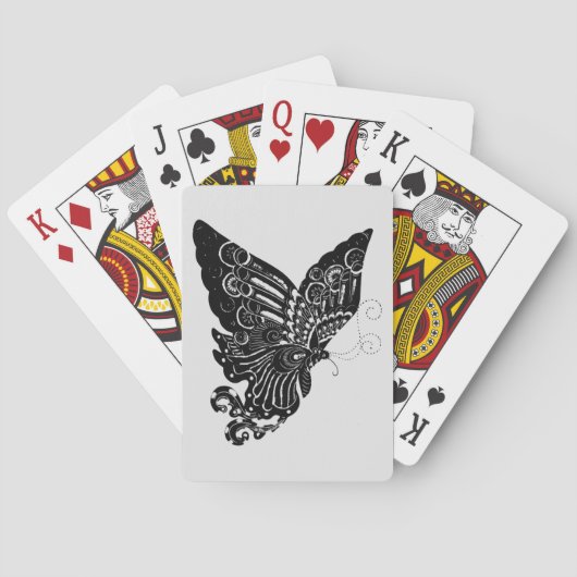 紙中国のカット蝶デザイン トランプ (裏面)