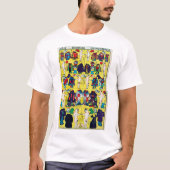 紙人形の猫歌川吉藤浮世絵 Tシャツ (正面)