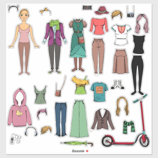 紙人形 シール (シート)