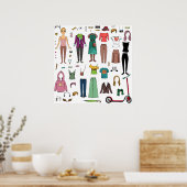 紙人形 ポスター (キッチン)