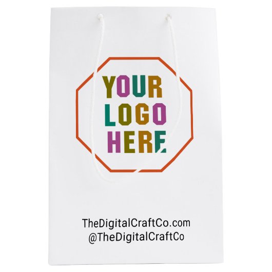 紙会社のロカスタムゴを持つ抱き枕、ミニムなし ミディアムペーパーバッグ (正面)