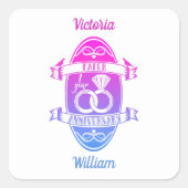 紙伝統的一周年記念結婚会 スクエアシール (正面)