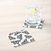 紙凧バタフライ模様 スクエアペーパーコースター (インサイチュ)