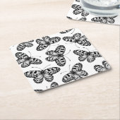 紙凧バタフライ模様 スクエアペーパーコースター (アングル)