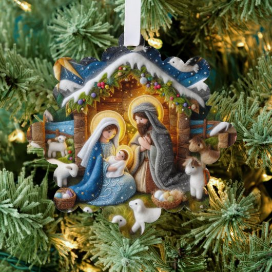 紙出生クリスマスオーナメントまたはギフトラベル オーナメントカード (インサイチュ (木))