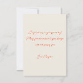 紙切りの新郎新婦の結婚おめでとう カード (裏面)