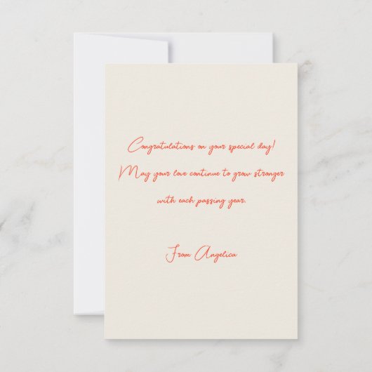 紙切りの新郎新婦の結婚おめでとう カード (裏面)