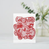 紙切り中国の赤年吉兆 シーズンポストカード (スタンド正面)