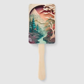 紙切り出しの風景ファンのセット ハンドファン (裏面)