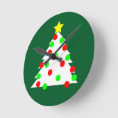 紙切り出しクリスマスツリー ラウンド壁時計 (傾斜)