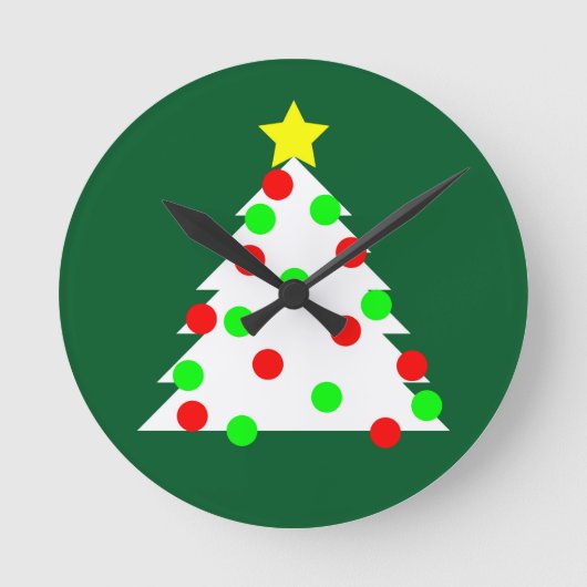 紙切り出しクリスマスツリー ラウンド壁時計 (正面)