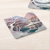 紙切り出しパビリオンランドスケープスクエアコースター スクエアペーパーコースター (アングル)