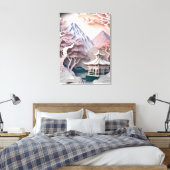 紙切り出しパビリオンランドスケープストレッチ キャンバスプリント (インサイチュ (寝室))