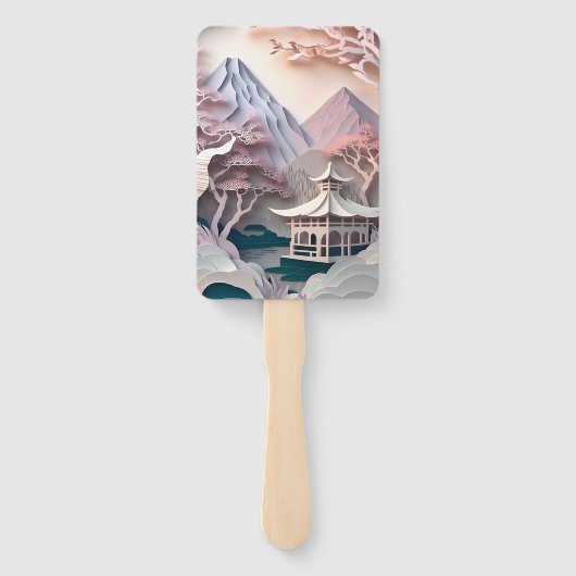 紙切り出しパビリオンランドスケープセット ハンドファン (裏面)