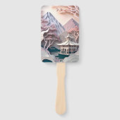 紙切り出しパビリオンランドスケープセット ハンドファン (正面)