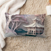 紙切り出しパビリオンランドスケープランバーピロー ランバークッション (ブランケット)