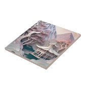 紙切り出しパビリオン風景陶磁器タイル タイル (側面)