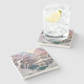 紙切り出しランドスケープとパビリオンストーンコースター ストーンコースター (横)