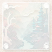 紙切り出しランドスケープガラスコースター ガラスコースター (裏面)