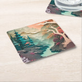 紙切り出しランドスケープスクエア紙コースター スクエアペーパーコースター (アングル)