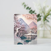 紙切り出しランドスケープ付パビリオンポストカード ポストカード (スタンド正面)