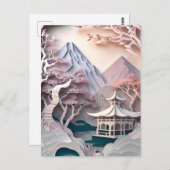 紙切り出しランドスケープ付パビリオンポストカード ポストカード (正面/裏面)