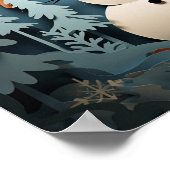 紙切り出し雪だるま ポスター (角)