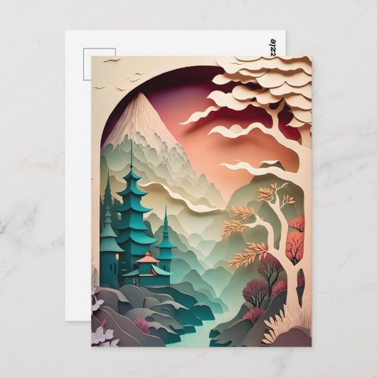 紙切り出し風景はがき ポストカード (正面/裏面)