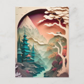 紙切り出し風景はがき ポストカード (正面)