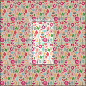 紙切り花モモ ファブリック (タイル)