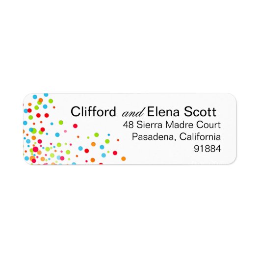 紙吹雪お祝い数々の- – 色 ラベル (正面)